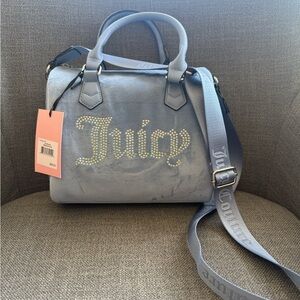 Juicy Couture Light Blue Satchel with Rhinestone Logo